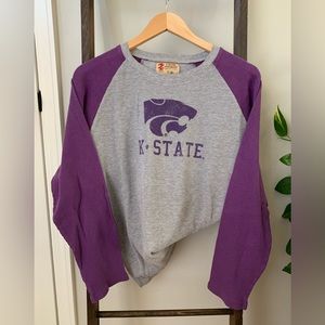 Izod K- State Wildcat logo waffle long sleeve tee